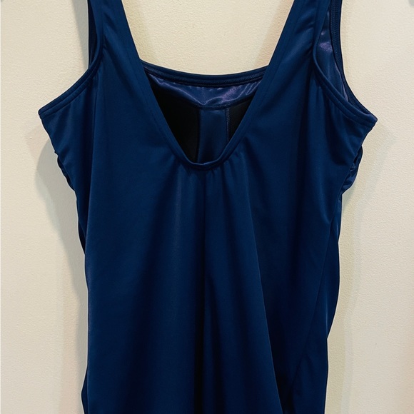 Lands End 1 pc Navy Tank Swimsuit Womens 12 - Picture 4 of 8